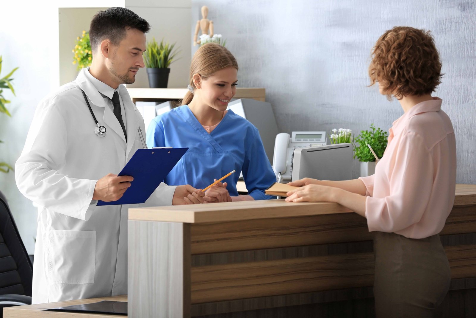 Waiting area of a modern private clinic